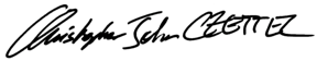 Christopher John CZETTEL Unterschrift